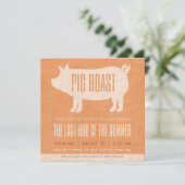 Laatste BBQ van de Zomer Varkensbarbecue Feest Kaart (Staand voorkant)