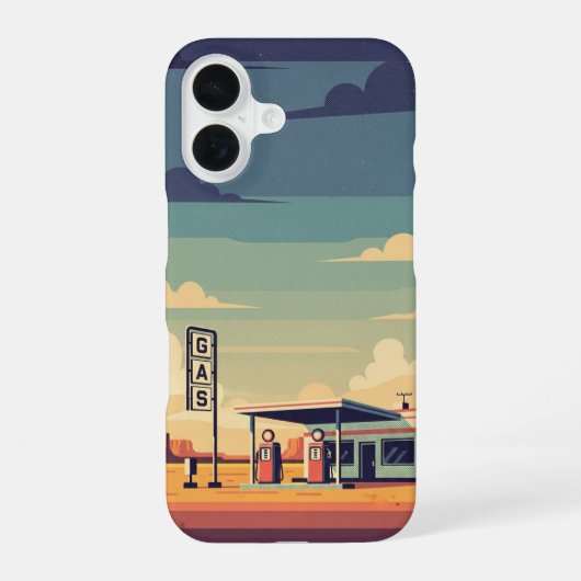 Laatste Benzinepomp iPhone 16 Hoesje (Achterkant)