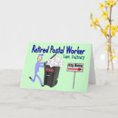 Laatste bezorging van postpersoneel in ruste kaart (Gele Bloem)