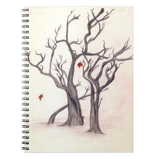 Laatste bladeren van herfstlaptop notitieboek (Voorkant)