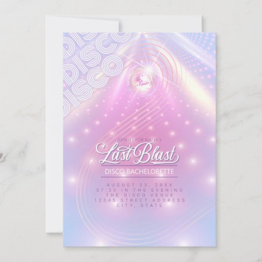 Laatste Blast Disco Bachelorette ID928 Kaart (Voorkant)