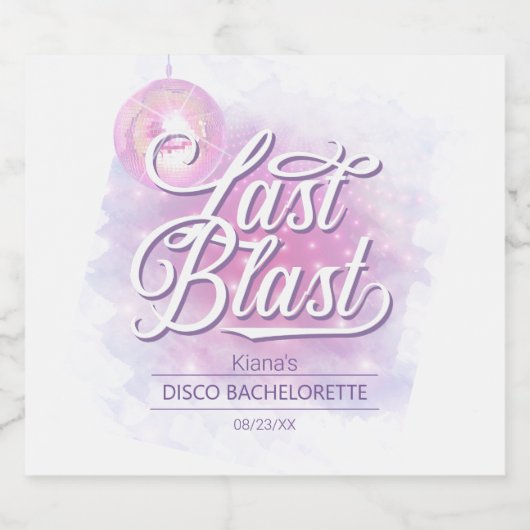 Laatste Blast Disco Bachelorette ID928 Sparkling Wijnetiket (Enkel label)