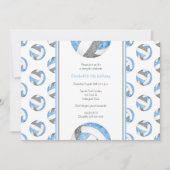 laatste blauwe grijze meisjes leuke volleybalverja kaart (Voorkant)