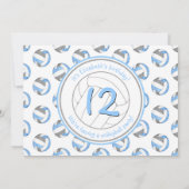 laatste blauwe grijze meisjes leuke volleybalverja kaart (Achterkant)