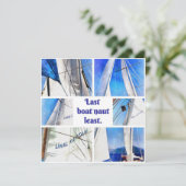 Laatste boat Naut Minst Pun Artistieke Witte Zeema Save The Date (Staand voorkant)