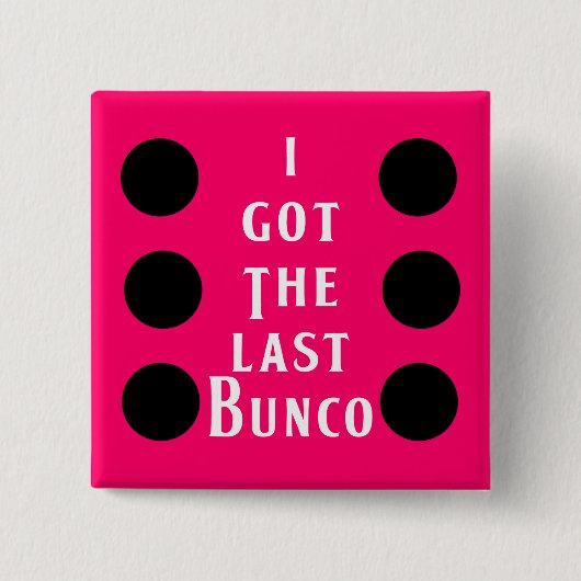 Laatste Bunco Dot Design Vierkante Button 5,1 Cm (Voorkant)
