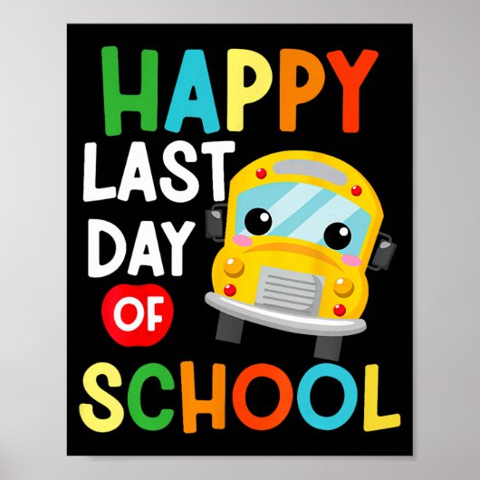 Laatste buschauffeur van de schooldag leraar stude poster (Voorkant)