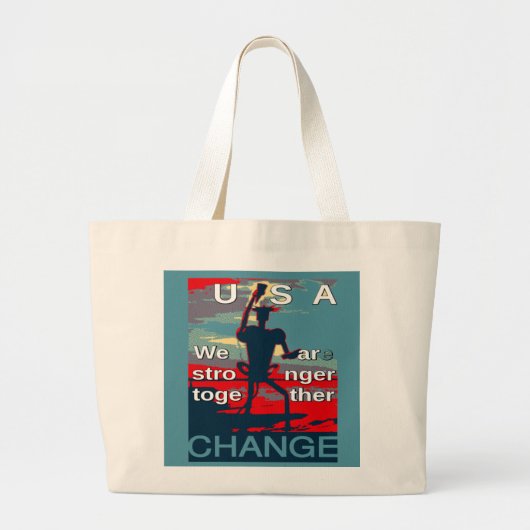 Laatste campagneslogan van Hillary Clinton voor 20 Grote Tote Bag (Voorkant)