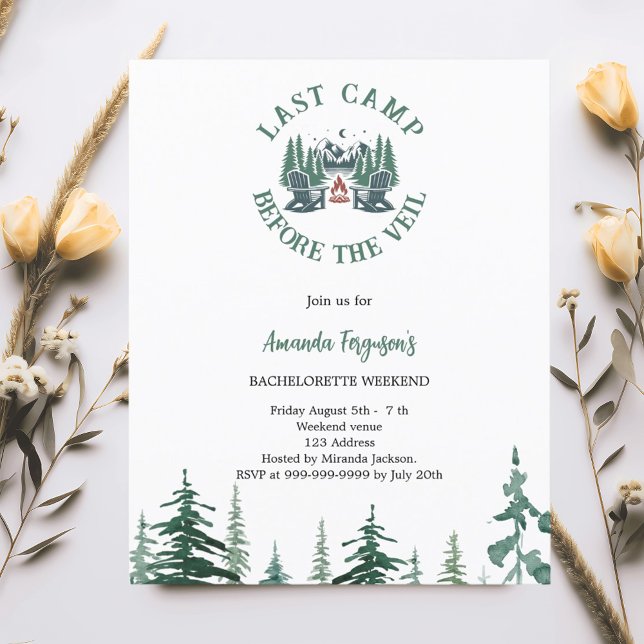 Laatste camping vrijgezellenweekend uitnodiging (Creator heeft geüpload)