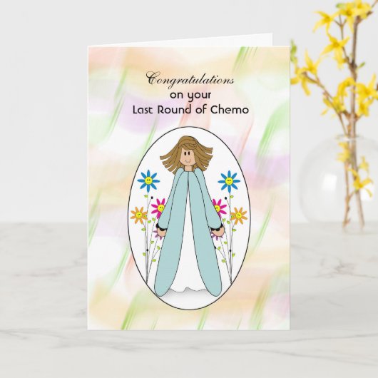 Laatste Chemo Behandeling, de Gelukwensen van de Kaart (Gele Bloem)