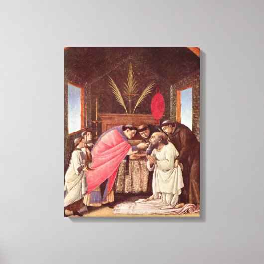 Laatste communie van St. Jerome - Botticelli Canvas Afdruk (Voorkant)