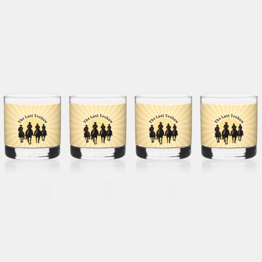 Laatste Cowboy Rodeo Naam Personaliseren Bachelorf Whisky Glas (Achterkant)