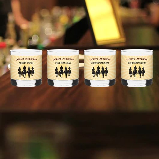 Laatste Cowboy Rodeo Naam Personaliseren Bachelorf Whisky Glas