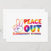 Laatste Dag Peace Out Elementary School Tie Dye  Kaart (Voorkant / Achterkant)
