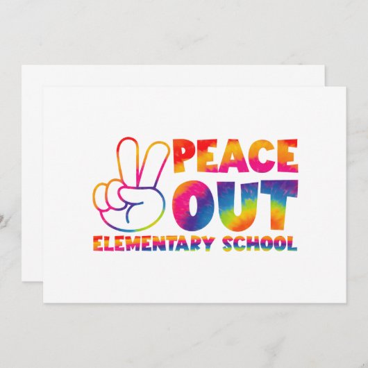 Laatste Dag Peace Out Elementary School Tie Dye  Kaart (Voorkant / Achterkant)