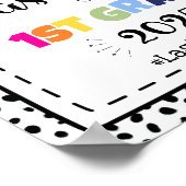 Laatste dag van 1e klas foto prop teken poster (Hoek)