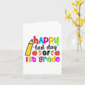 Laatste dag van 1e klas schoolstudent afgestudeerd kaart (Gele Bloem)