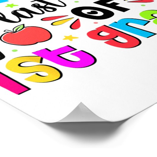 Laatste dag van 1e klas schoolstudent afgestudeerd poster (Hoek)