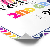 Laatste dag van 2e klas foto prop teken poster (Hoek)