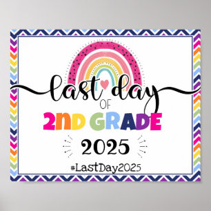 Laatste dag van 2e klas foto prop teken poster