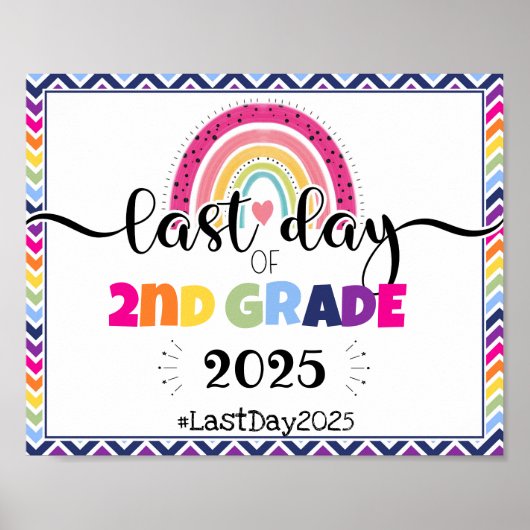 Laatste dag van 2e klas foto prop teken poster (Voorkant)