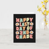 Laatste dag van 2e klas Schattigee Groovy tweedekl Kaart (Gele Bloem)