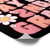 Laatste dag van 2e klas Schattigee Groovy tweedekl Poster (Hoek)