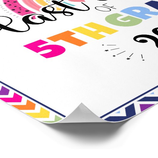 Laatste dag van 5e klas foto prop teken poster (Hoek)