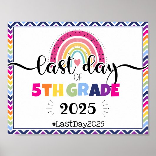 Laatste dag van 5e klas foto prop teken poster (Voorkant)