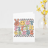 Laatste dag van 5e klas Groovy Peace Out 5e klas Kaart (Gele Bloem)