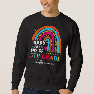 Laatste dag van 5e klas leraar Rainbow Leopard Hel Trui