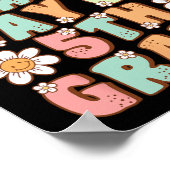 Laatste dag van 5e klas Schattige Groovy Fifth Gra Poster (Hoek)