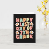 Laatste dag van 7e klas Groovy Zevende klas Docent Kaart (Gele Bloem)