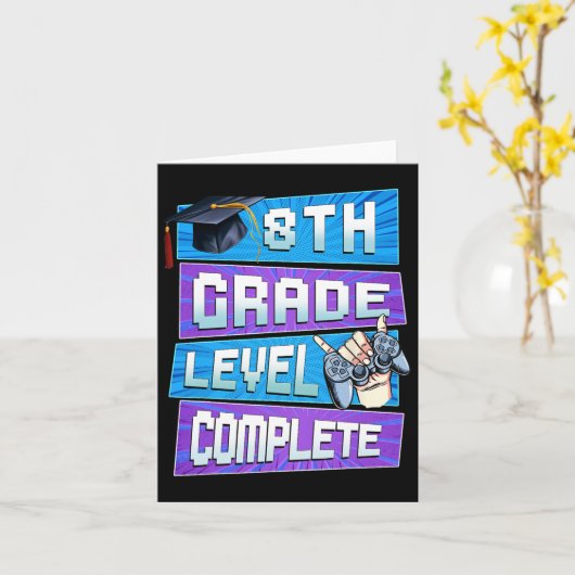 Laatste dag van 8e klas niveau compleet Afstuderen Kaart (Gele Bloem)