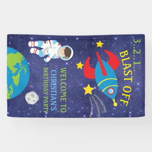 Laatste dag van buitenruimtevaart spandoek (Horizontaal)