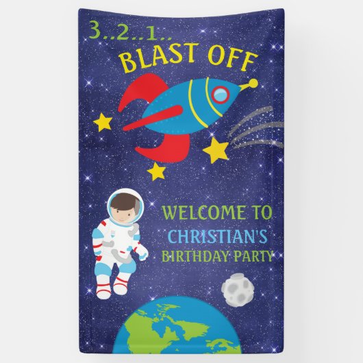 Laatste dag van buitenruimtevaart spandoek (Verticaal)