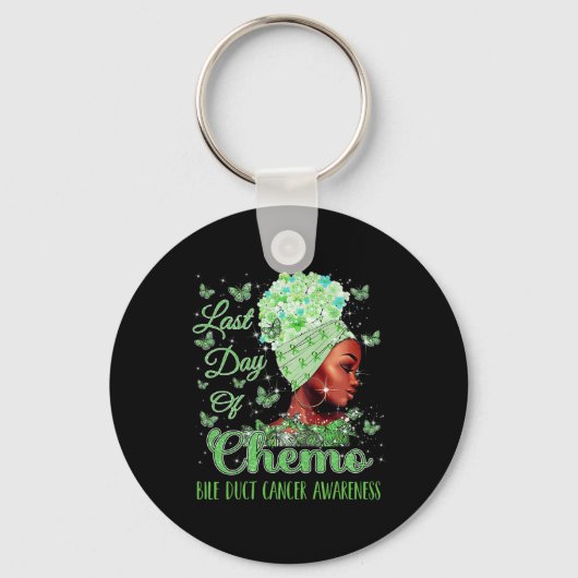 Laatste dag van chemo galwegkanker bewustzijn sleutelhanger (Voorkant)