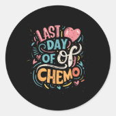 Laatste dag van chemo lymfoom bewustzijn ronde sticker (Voorkant)