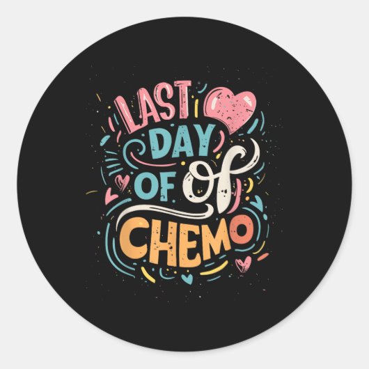 Laatste dag van chemo lymfoom bewustzijn ronde sticker (Voorkant)