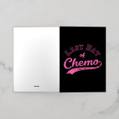 Laatste dag van chemo - Roze borstkankerbestrijder Folie Wenskaart (Buiten Laag)