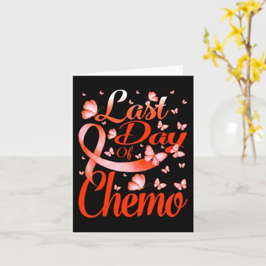 Laatste dag van Chemo RSD CRPS Awareness Butterfly Kaart (Gele Bloem)