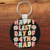 Laatste dag van de 4e klas cute groovy vierde klas sleutelhanger (Voorkant)