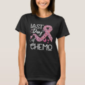 Laatste dag van de chemo - Roze lintlint T-shirt (Voorkant)