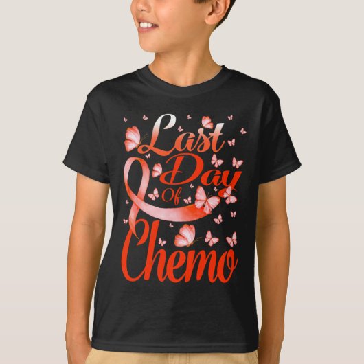 Laatste dag van de chemoleukemie Bewustvlinder T-shirt (Voorkant)