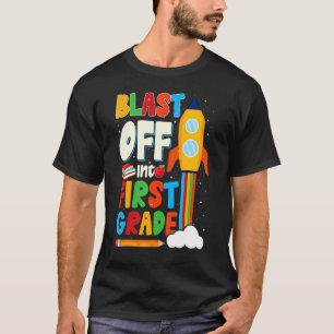 Laatste dag van de eerste schooldag in eerste graa t-shirt