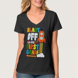 Laatste dag van de eerste schooldag in eerste graa t-shirt