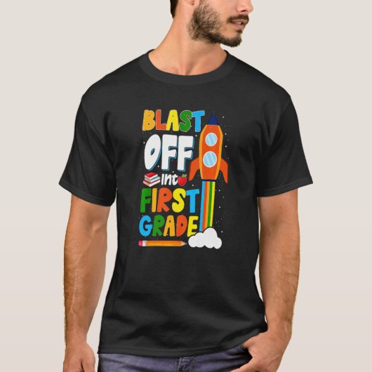 Laatste dag van de eerste schooldag in eerste graa t-shirt (Voorkant)