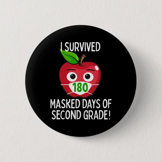 Laatste dag van de school 180 gemaskerde dagen van ronde button 5,7 cm (Voorkant)