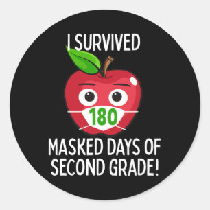 Laatste dag van de school 180 gemaskerde dagen van ronde sticker