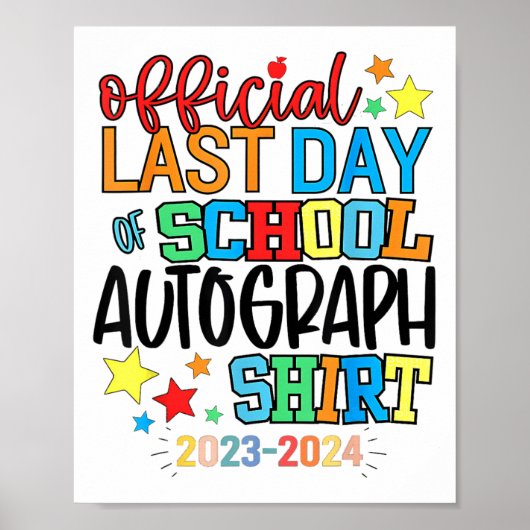 Laatste dag van de school handtekening kleuterscho poster (Voorkant)